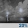 Sunday Night: A slight chance of showers and thunderstorms between 10pm and 2am.  Partly cloudy, with a low around 88. Breezy, with a south southwest wind 10 to 15 mph becoming west 5 to 10 mph after midnight. Winds could gust as high as 25 mph.  Chance of precipitation is 20%.
